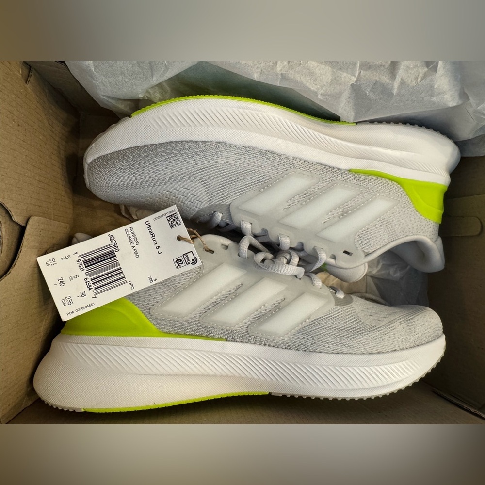 Adidas Ultrarun 5 J 'White Lucid Lemon 5.5